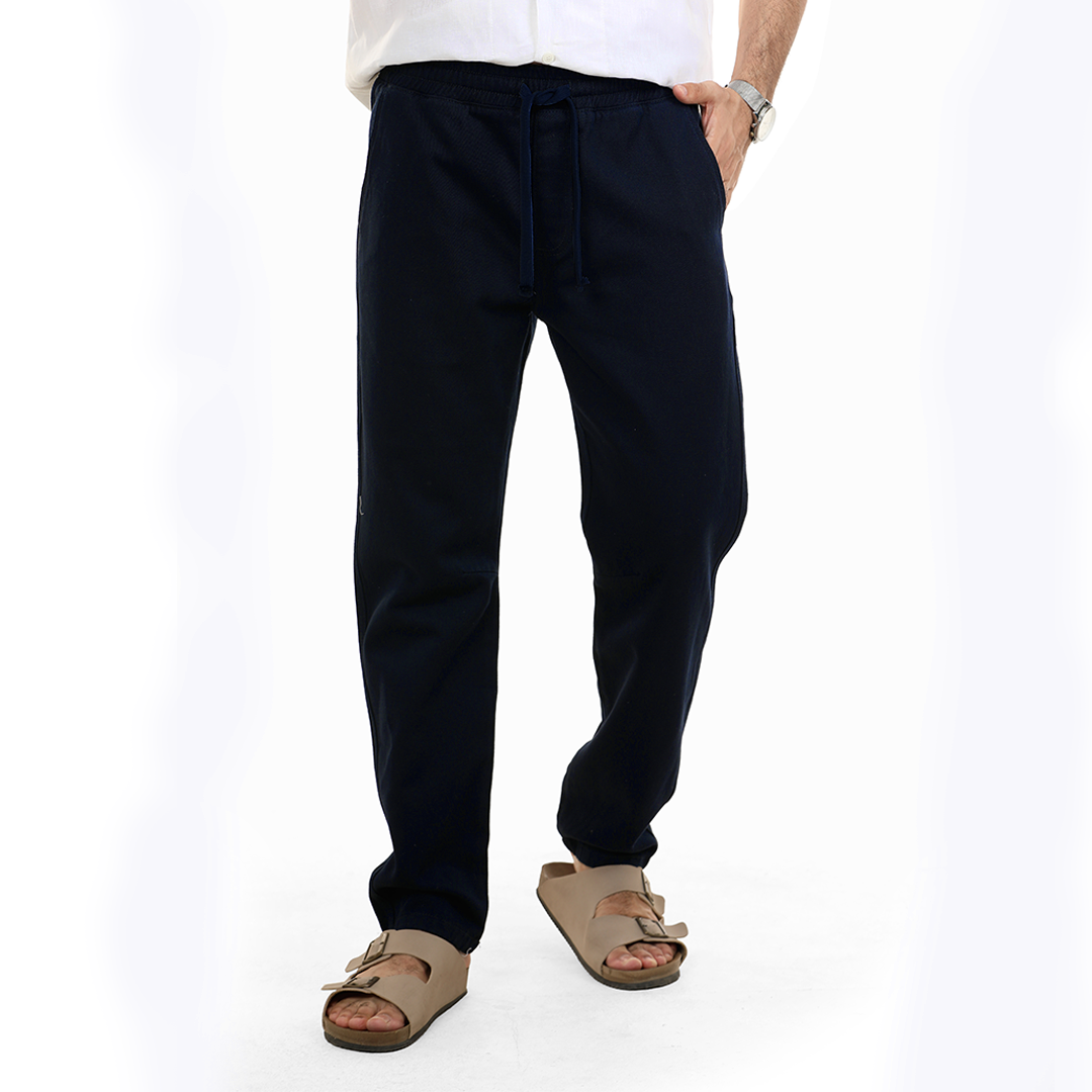 Drawstring Straight Fit Gabardine Pants