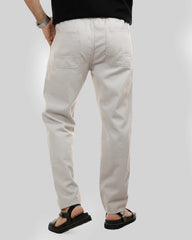 Drawstring Straight Fit Gabardine Pants