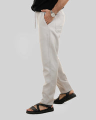 Drawstring Straight Fit Gabardine Pants