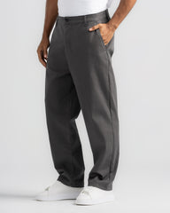 Straight Fit Gabardine Pants-Side Pocket