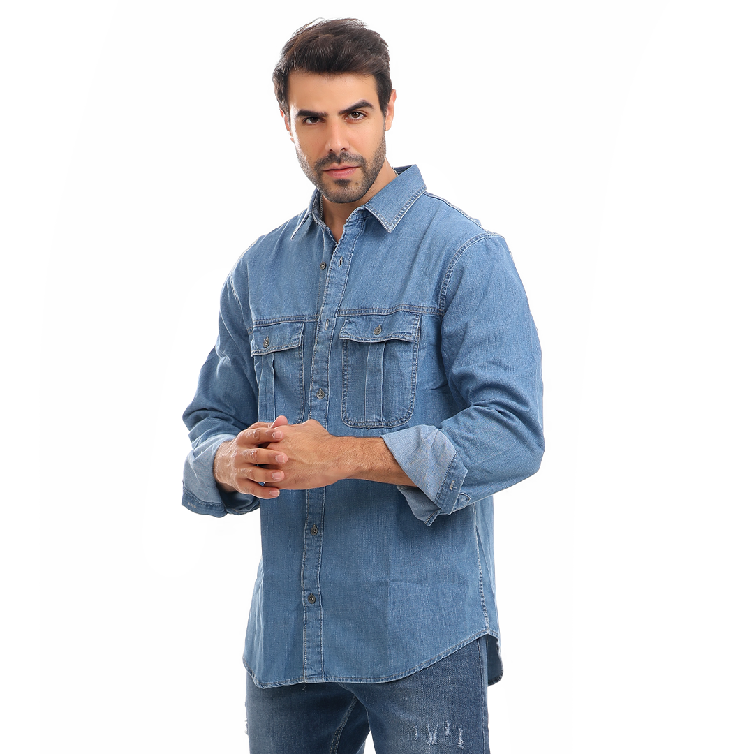 Denim Shirt With Two Pocket