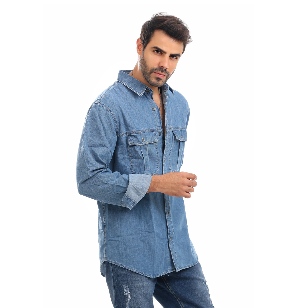 Denim Shirt With Two Pocket
