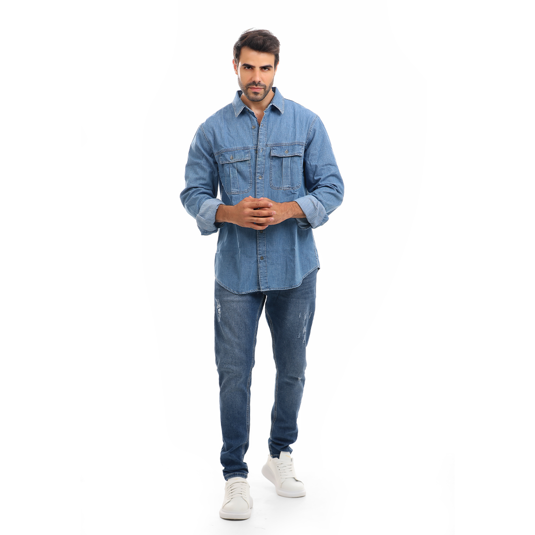 Denim Shirt With Two Pocket