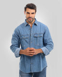 Denim Shirt With Two Pocket