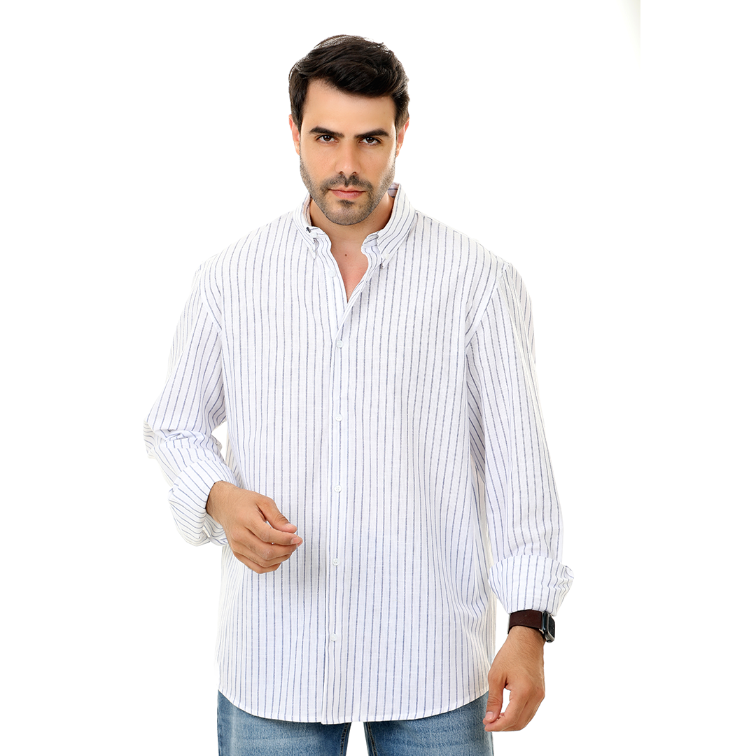 Regular Fit Stripped Linen Shirt