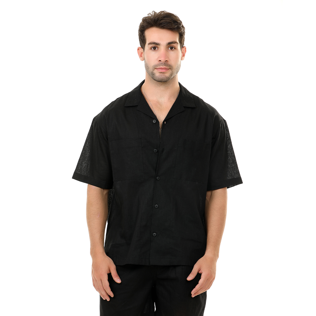 Regular Fit Linen Shirt Short Sleeve