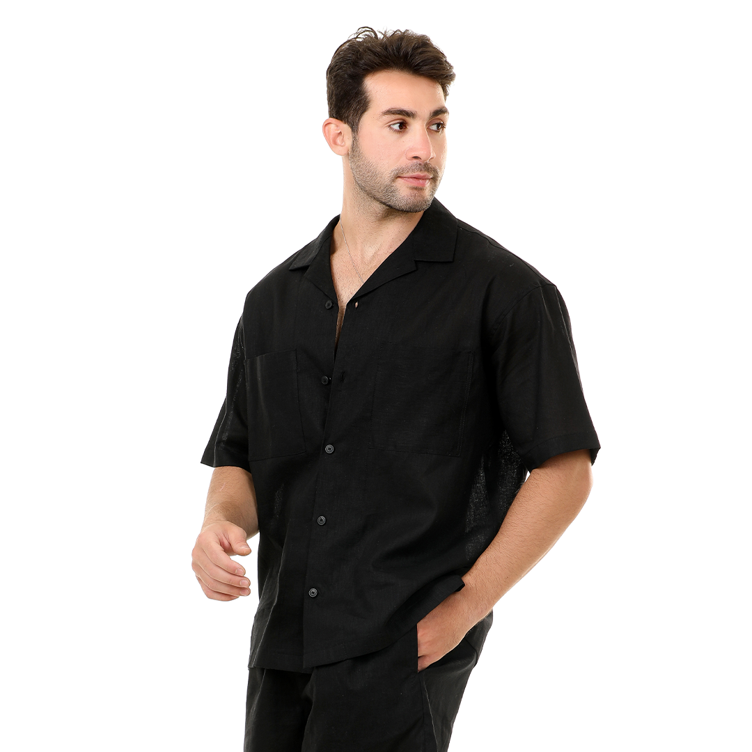 Regular Fit Linen Shirt Short Sleeve