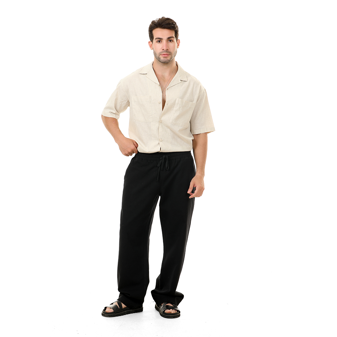 Regular Fit Linen Shirt Short Sleeve