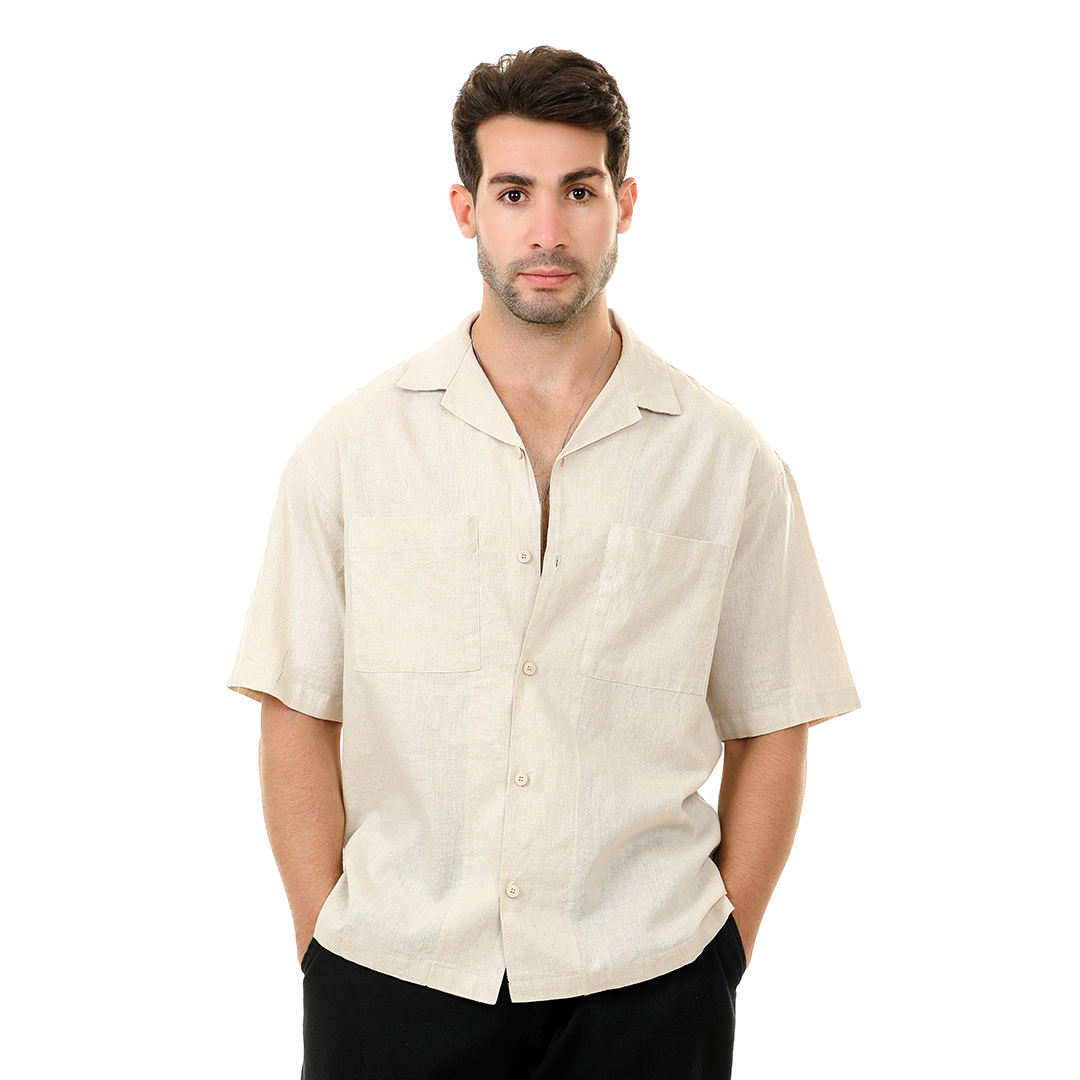 Regular Fit Linen Shirt Short Sleeve