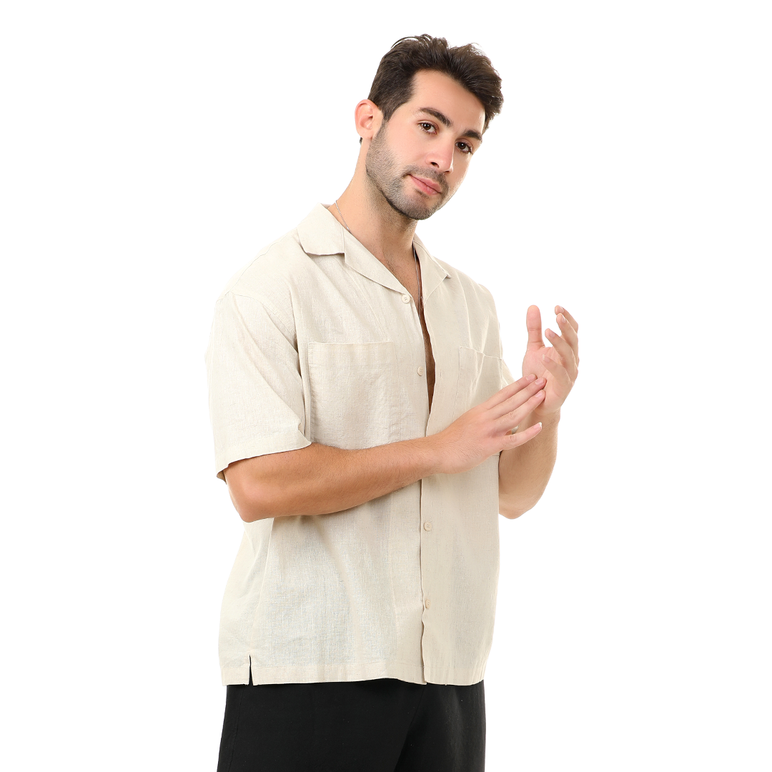Regular Fit Linen Shirt Short Sleeve