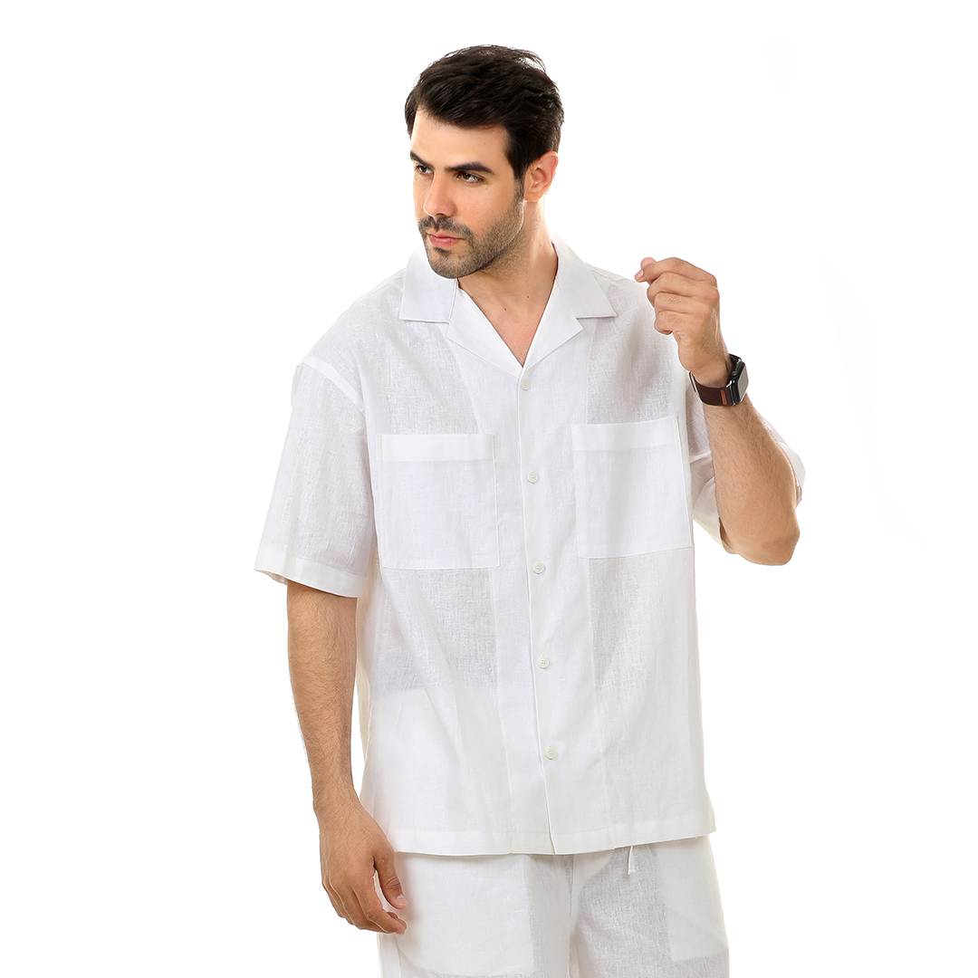 Regular Fit Linen Shirt Short Sleeve