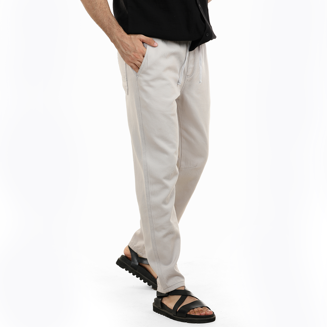 Drawstring Straight Fit Gabardine Pants