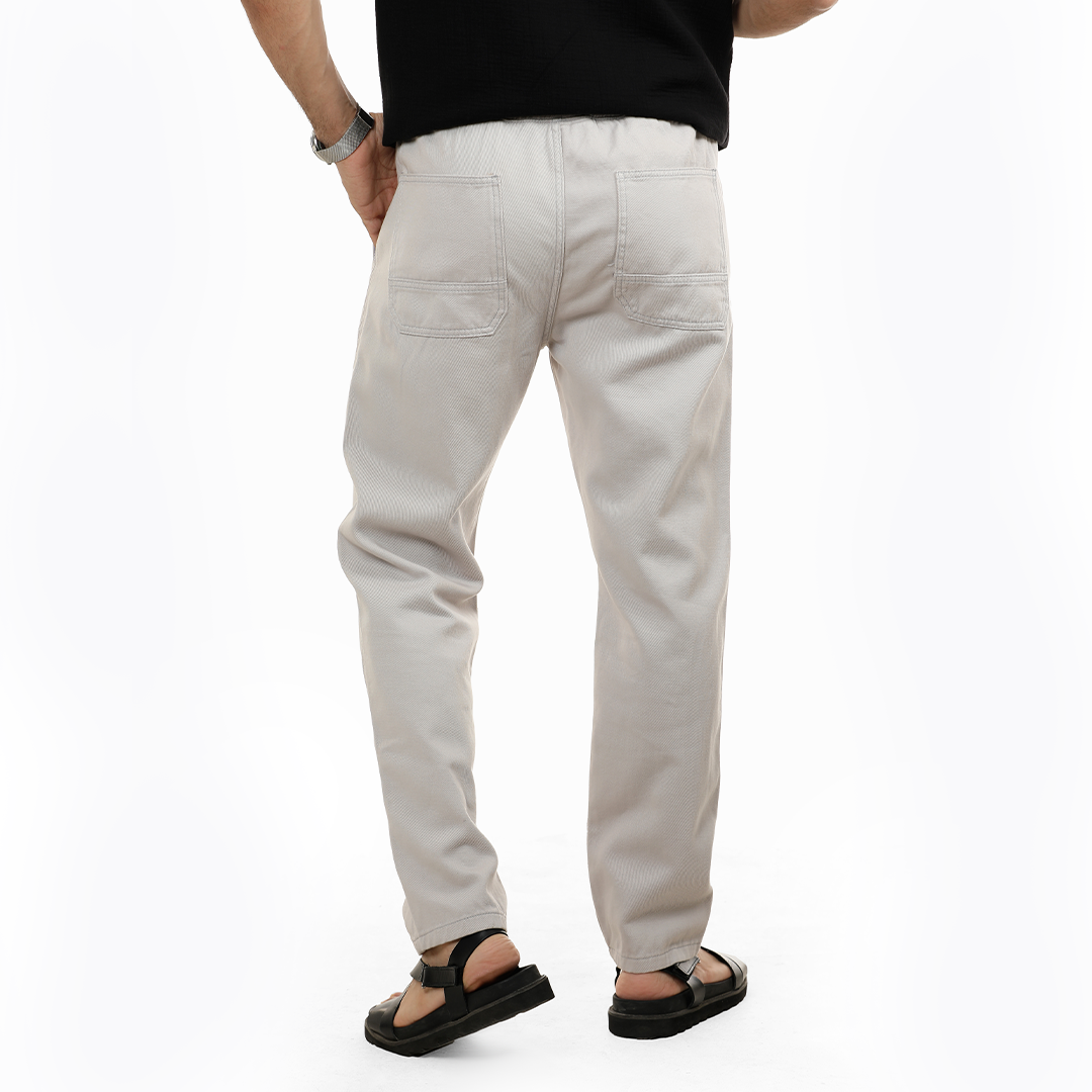 Drawstring Straight Fit Gabardine Pants