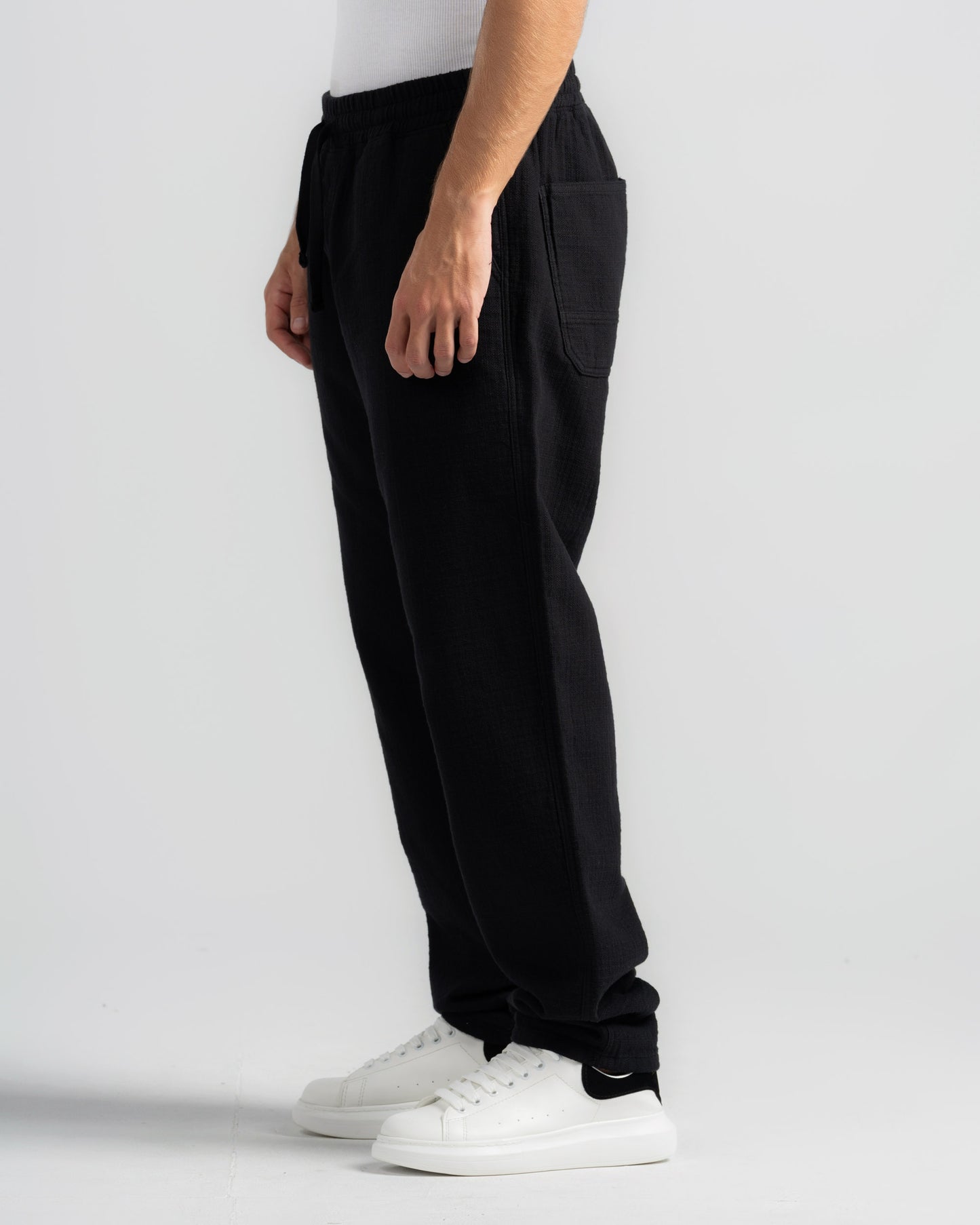 TEXTURED CHECK TROUSERS