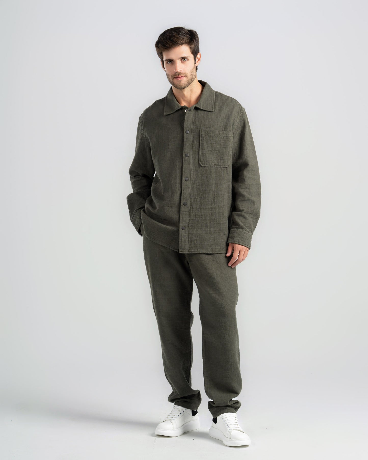 TEXTURED CHECK TROUSERS