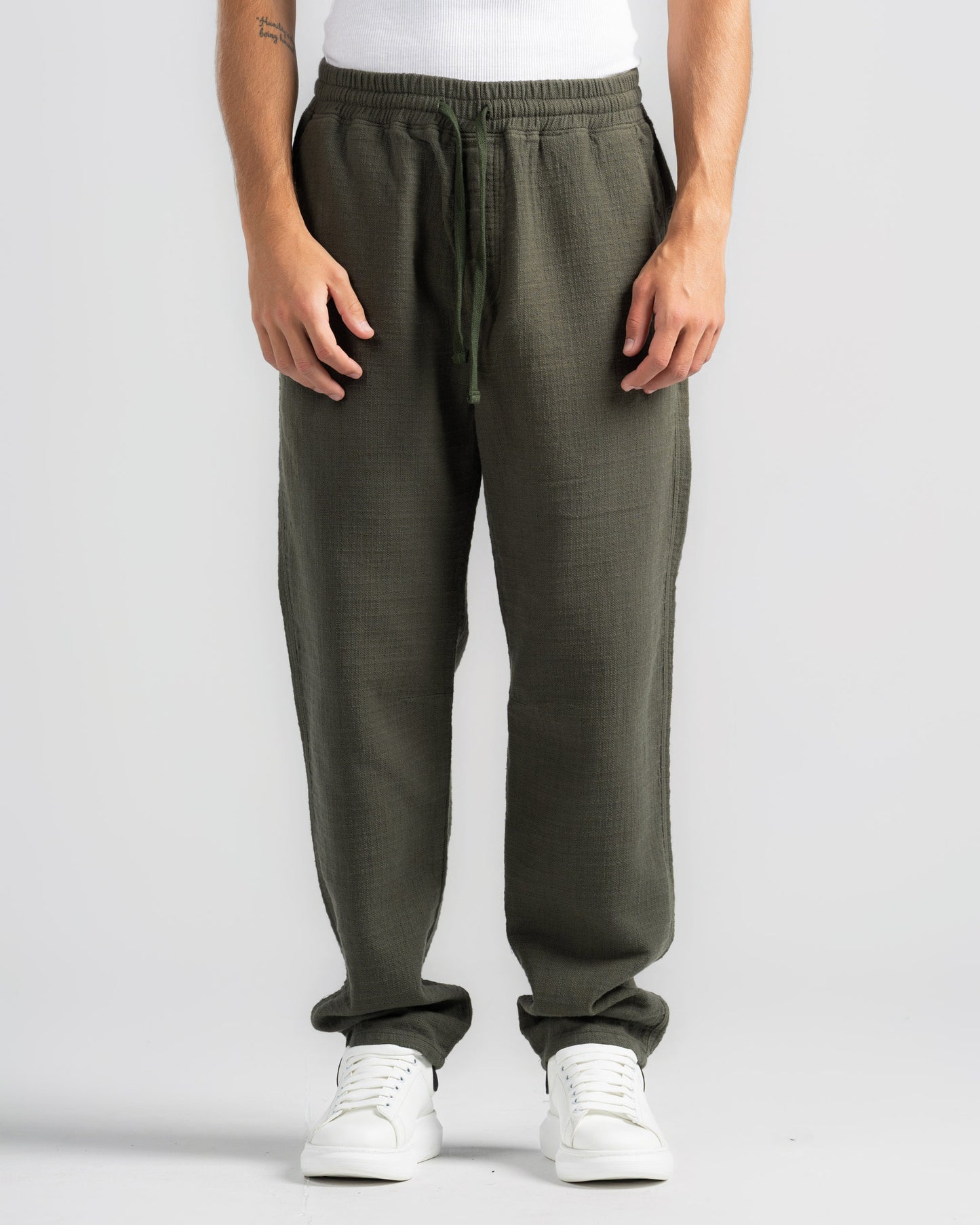 TEXTURED CHECK TROUSERS