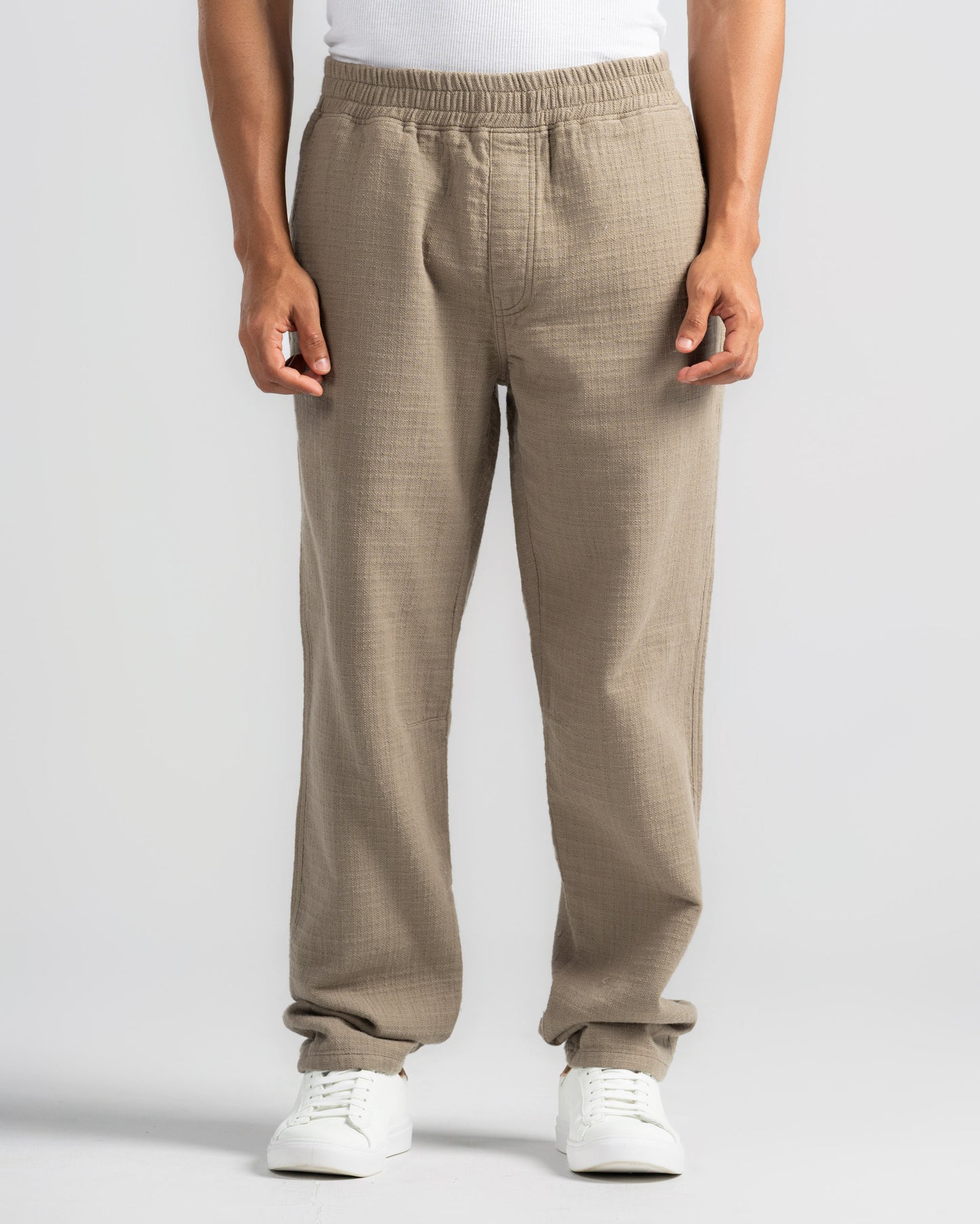 TEXTURED CHECK TROUSERS
