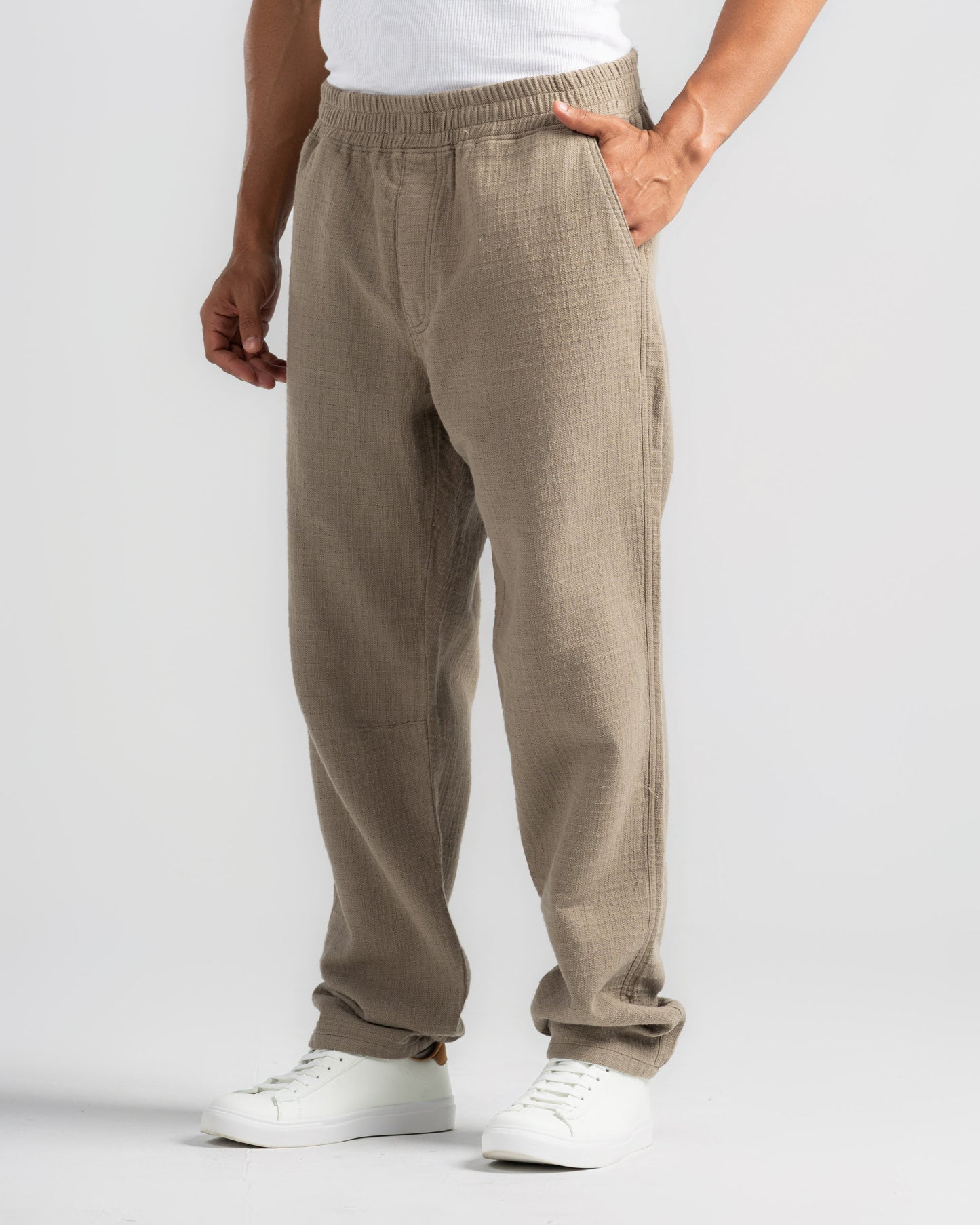 TEXTURED CHECK TROUSERS