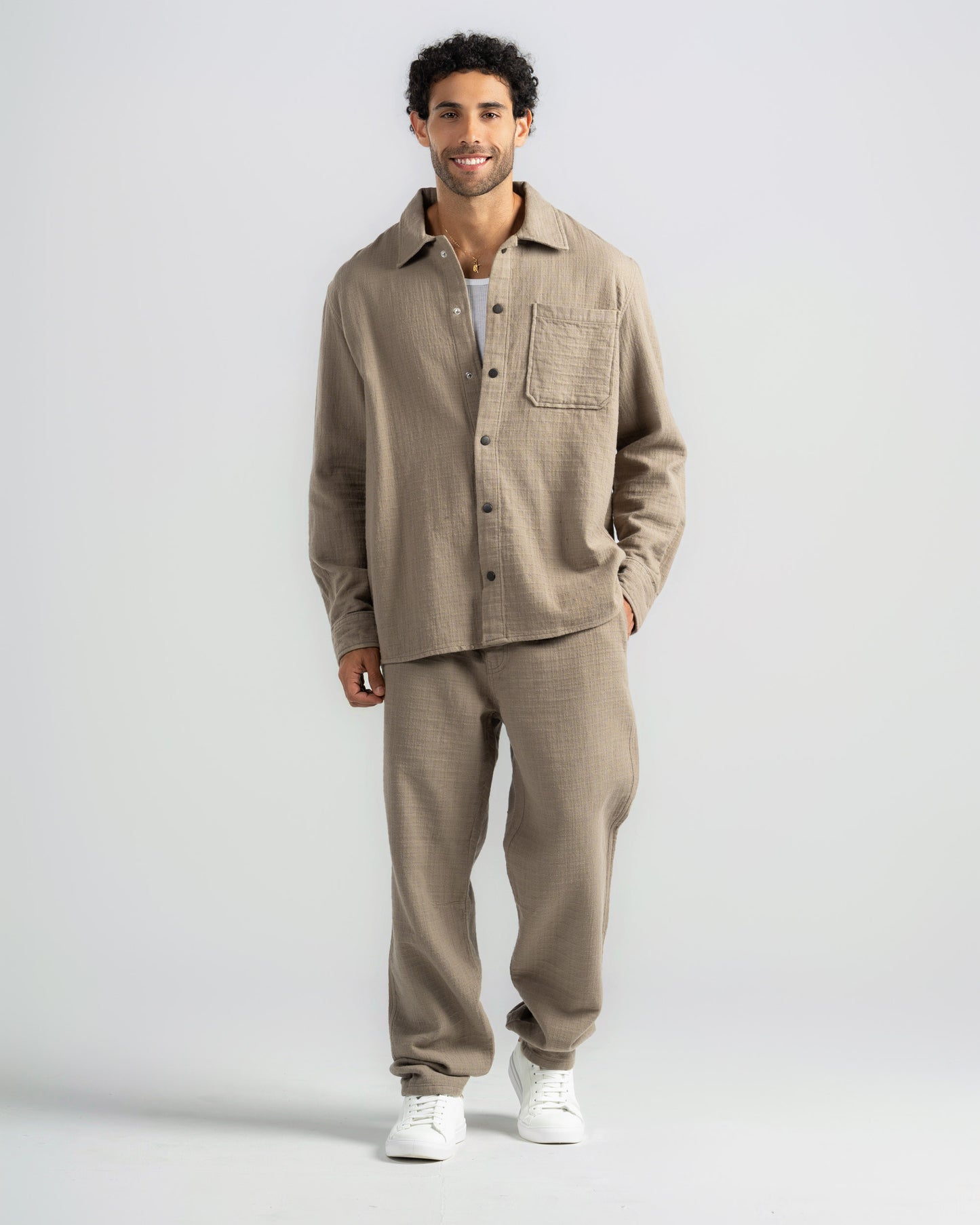 TEXTURED CHECK TROUSERS