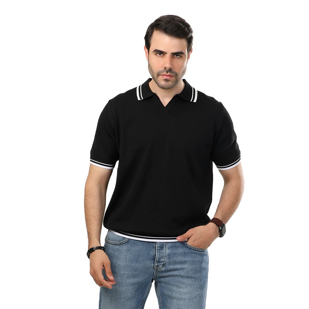 Regular Fit Knitting V Polo T-Shirt
