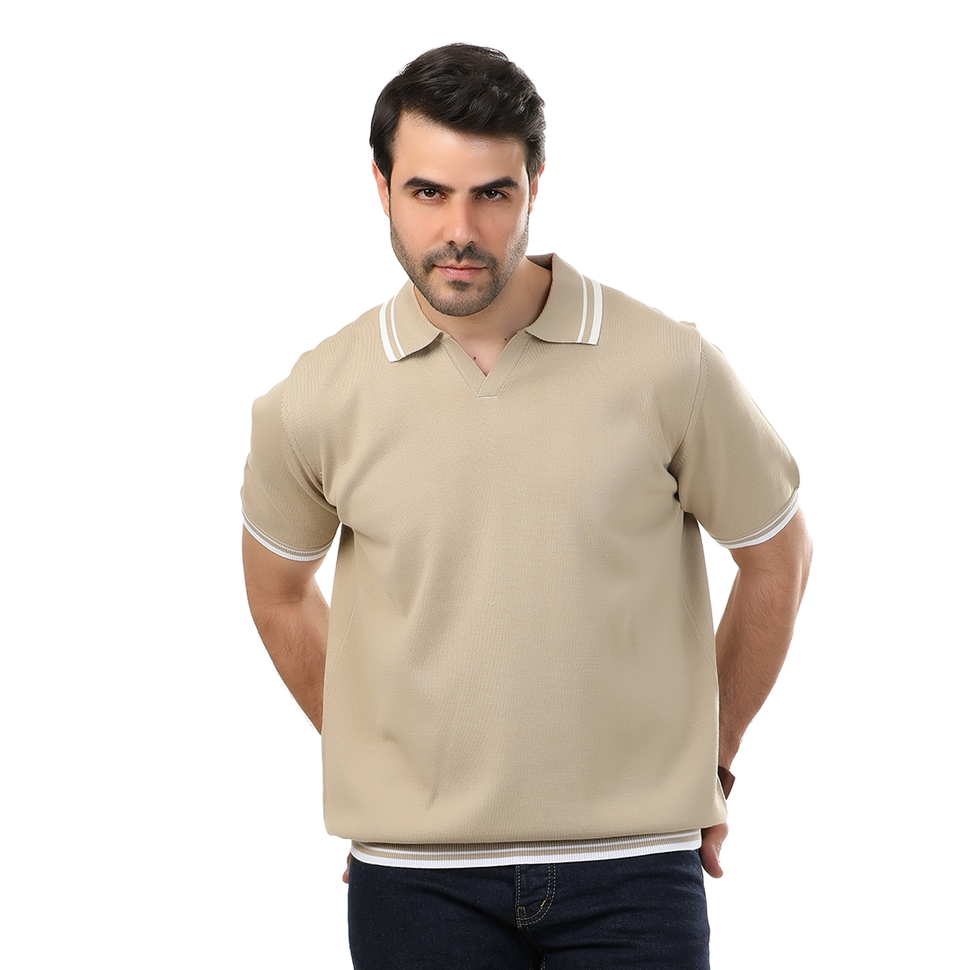 Regular Fit Knitting V Polo T-Shirt