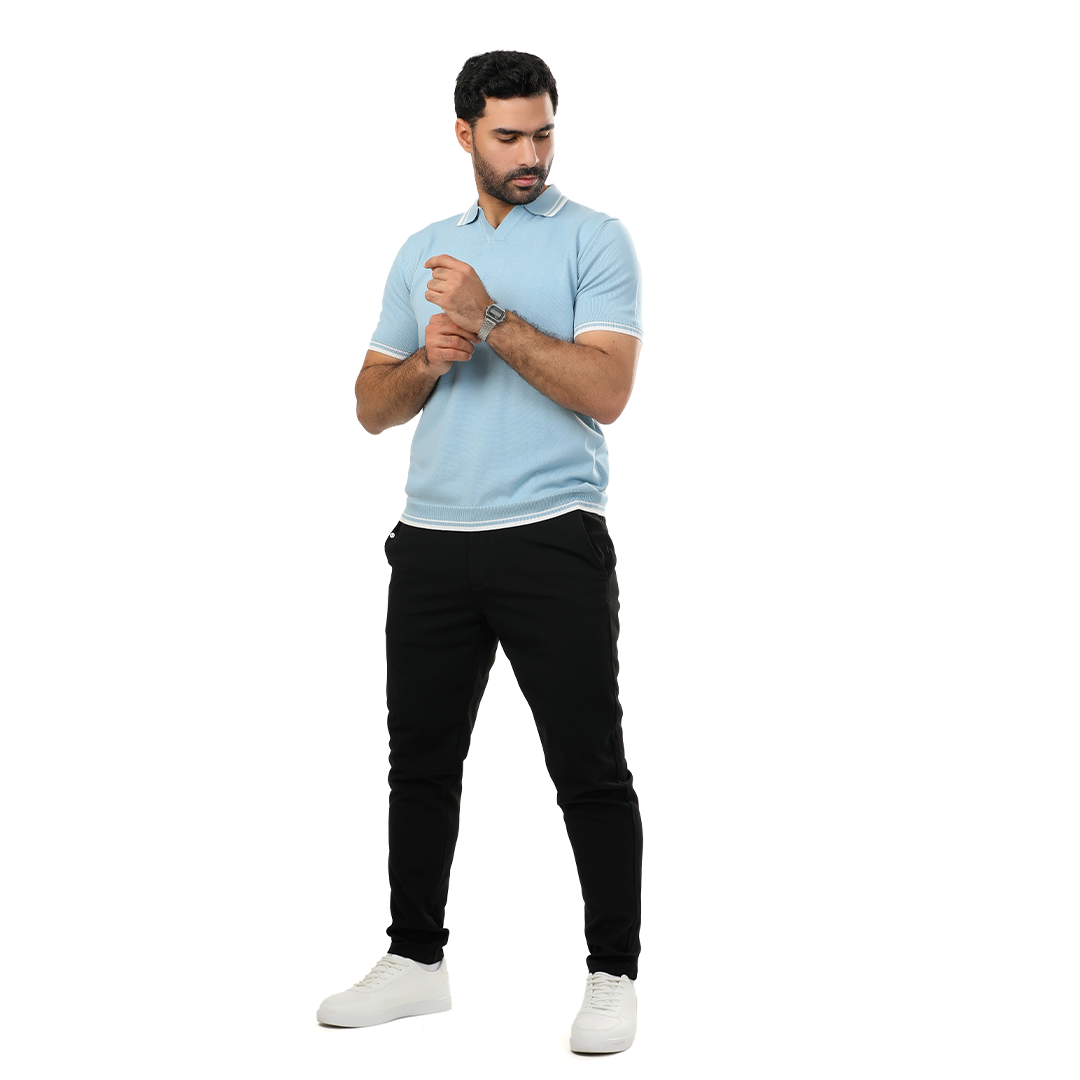 Regular Fit Knitting V Polo T-Shirt