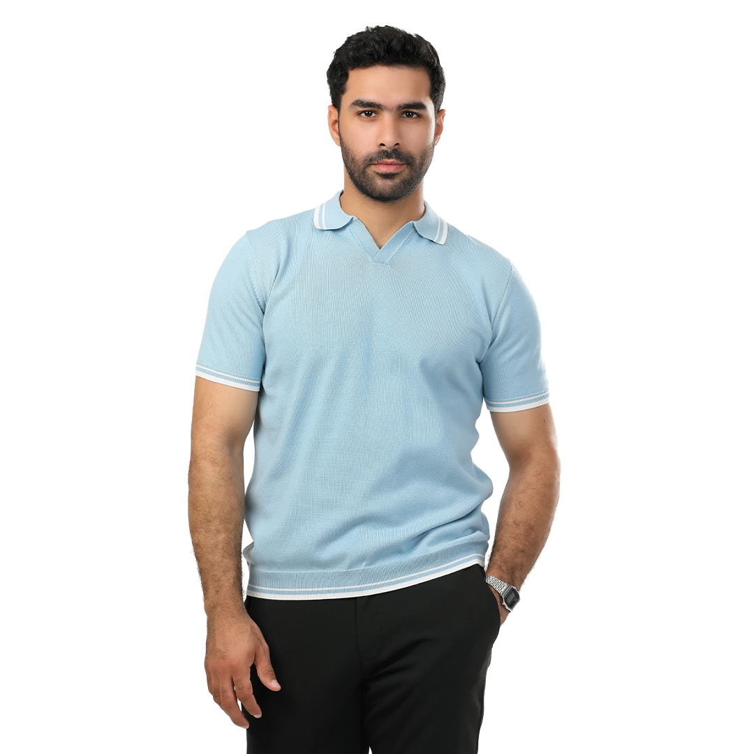 Regular Fit Knitting V Polo T-Shirt