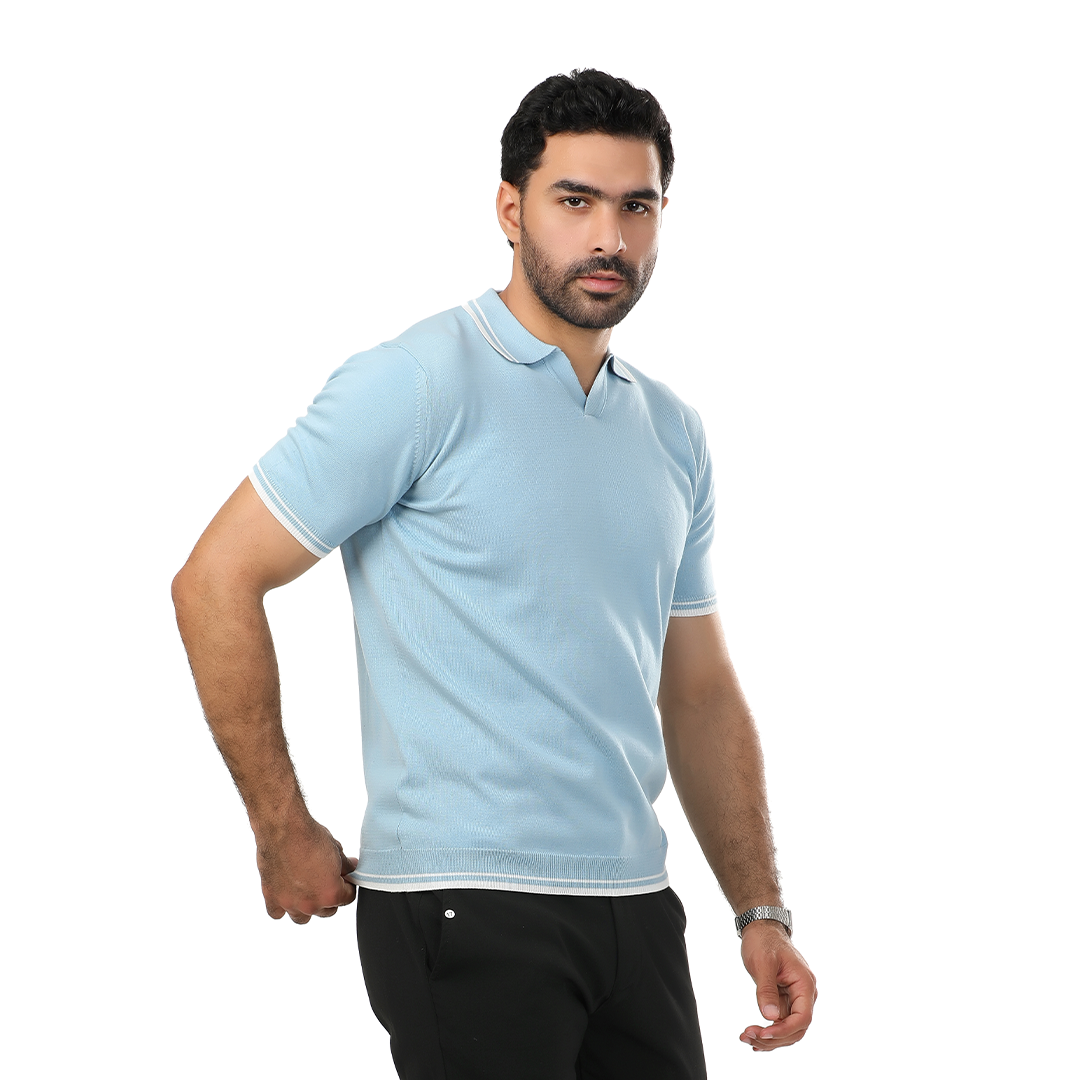 Regular Fit Knitting V Polo T-Shirt