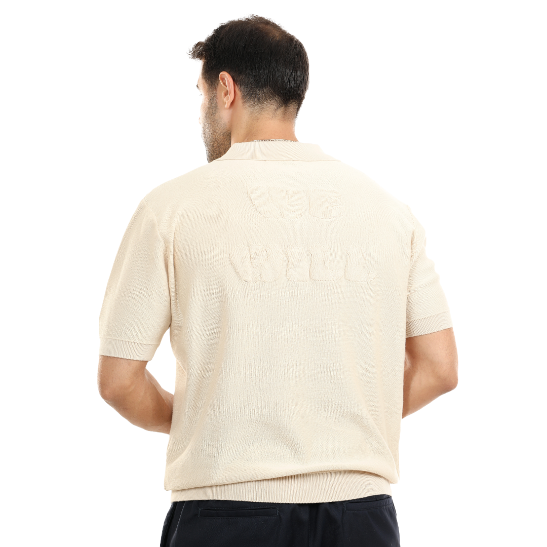 Textured Knit Polo T.shirt