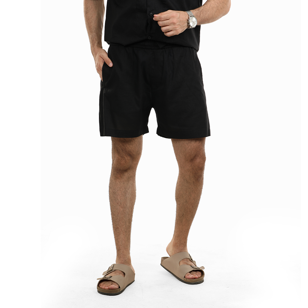 Linen Blend Drawsting Shorts