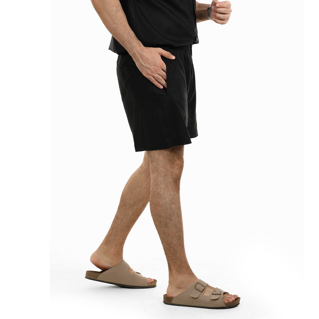 Linen Blend Drawsting Shorts