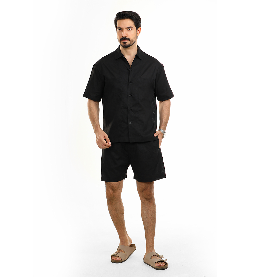 Linen Blend Drawsting Shorts
