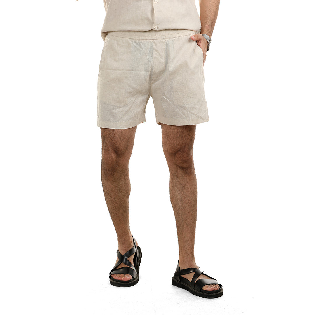 Linen Blend Drawsting Shorts