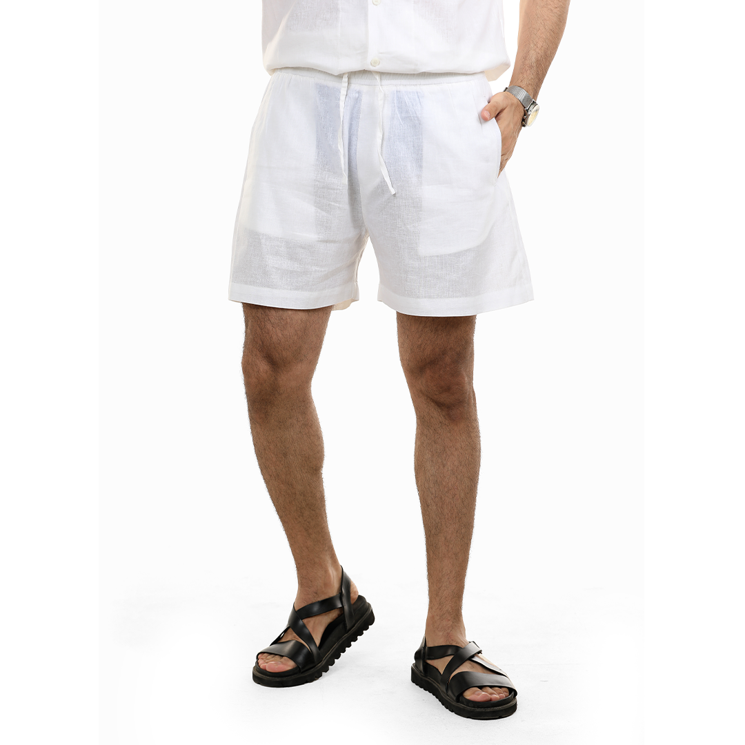 Linen Blend Drawsting Shorts