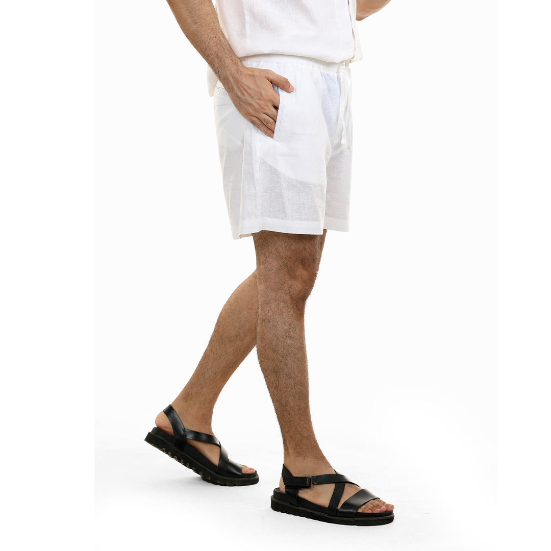 Linen Blend Drawsting Shorts