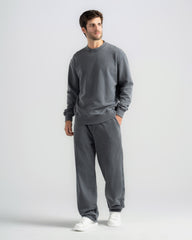 WASHED WIDE LEG JOGGER TROUSERS