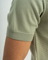 TEXTURED KNIT POLO SHIRT With Zip