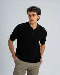 TEXTURED KNIT POLO SHIRT