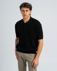 TEXTURED KNIT POLO SHIRT