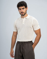 RIB KNIT POLO SHIRT