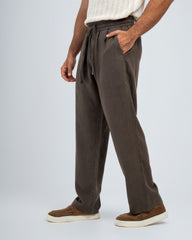 RELAXED FIT COTTON/LINEN TROUSERS