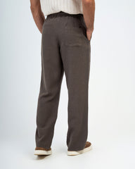 RELAXED FIT COTTON/LINEN TROUSERS