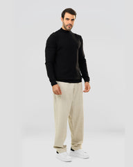 Half Neck Plain Knit Sweater