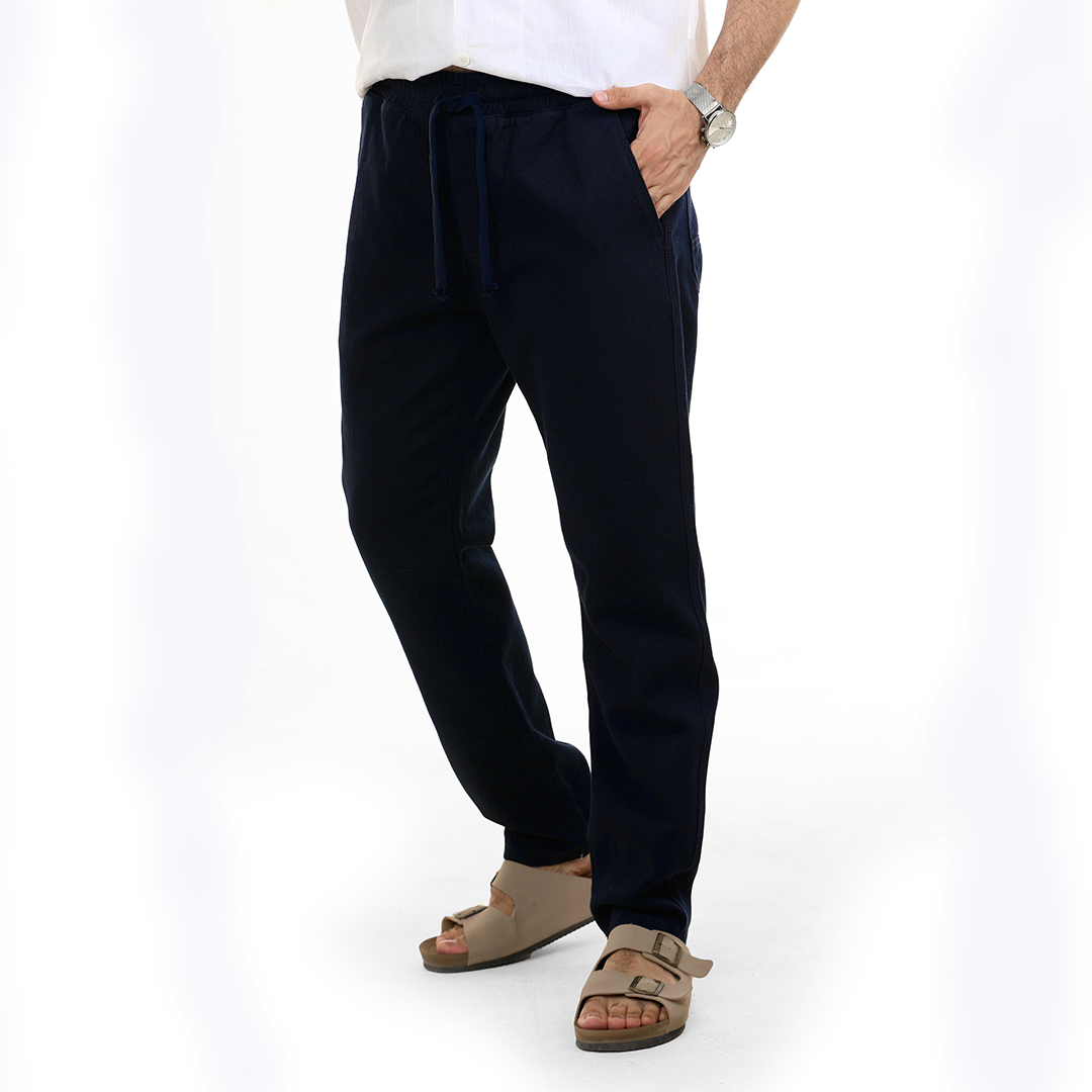 Drawstring Straight Fit Gabardine Pants