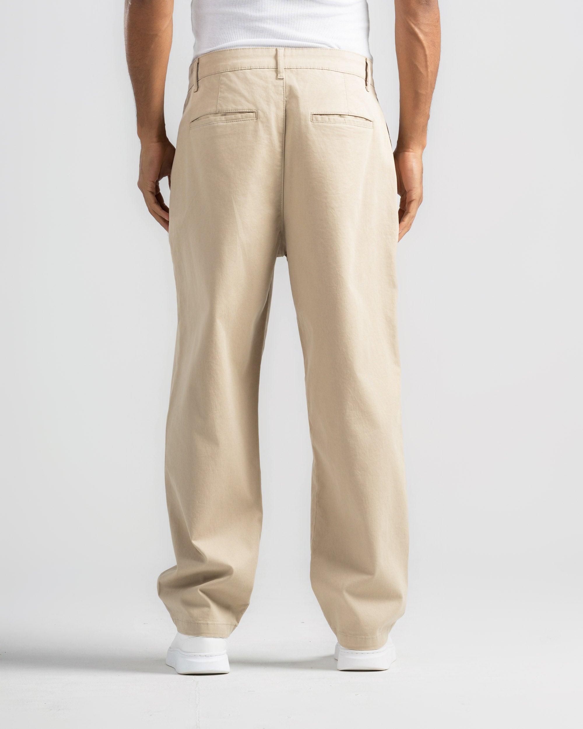 Straight Fit Gabardine Pants-Side Pocket
