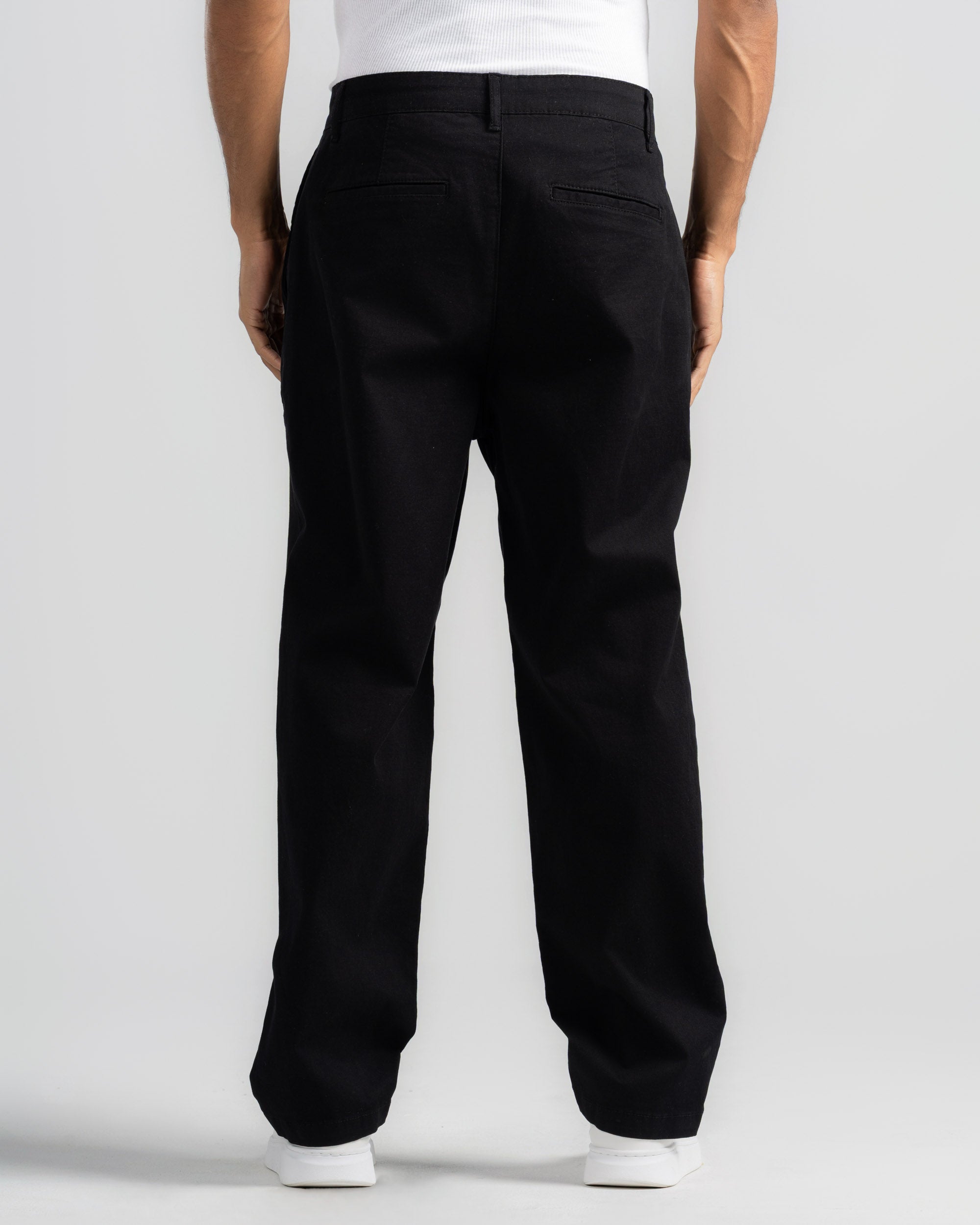 Straight Fit Gabardine Pants-Side Pocket