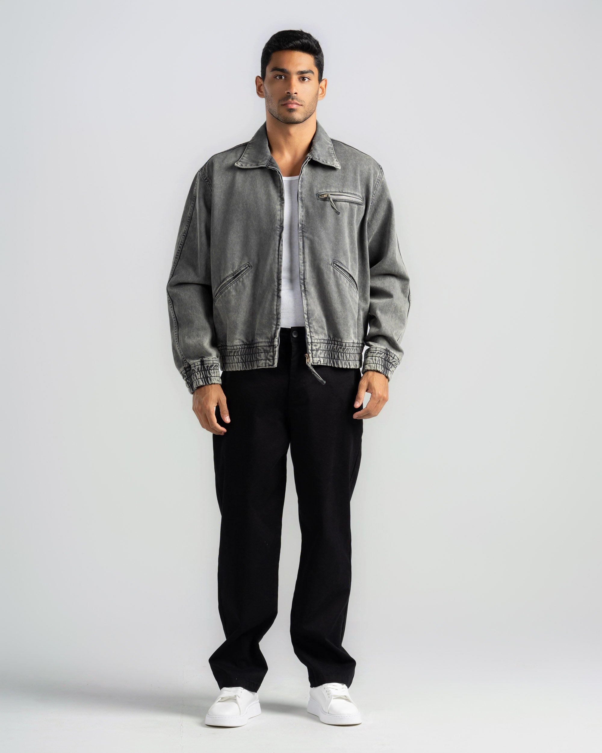 Straight Fit Gabardine Pants-Side Pocket