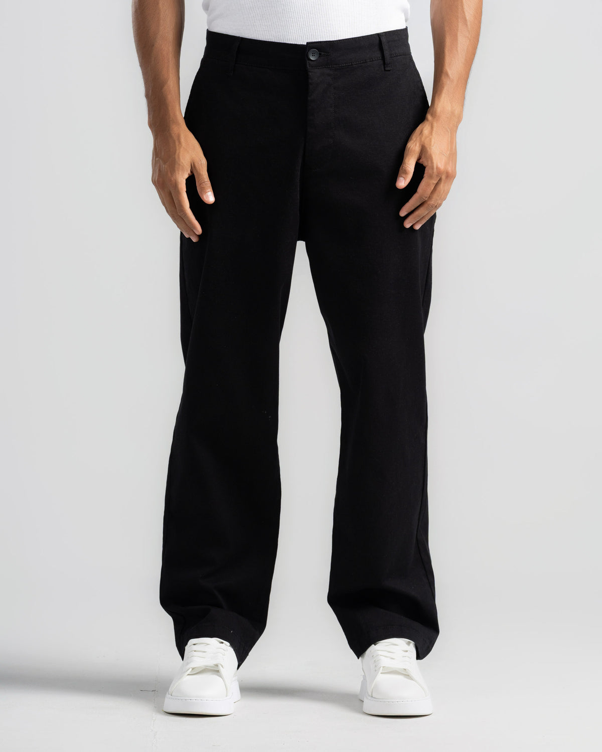 Straight Fit Gabardine Pants-Side Pocket
