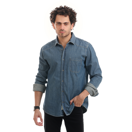 Denim Shirt With Pocket