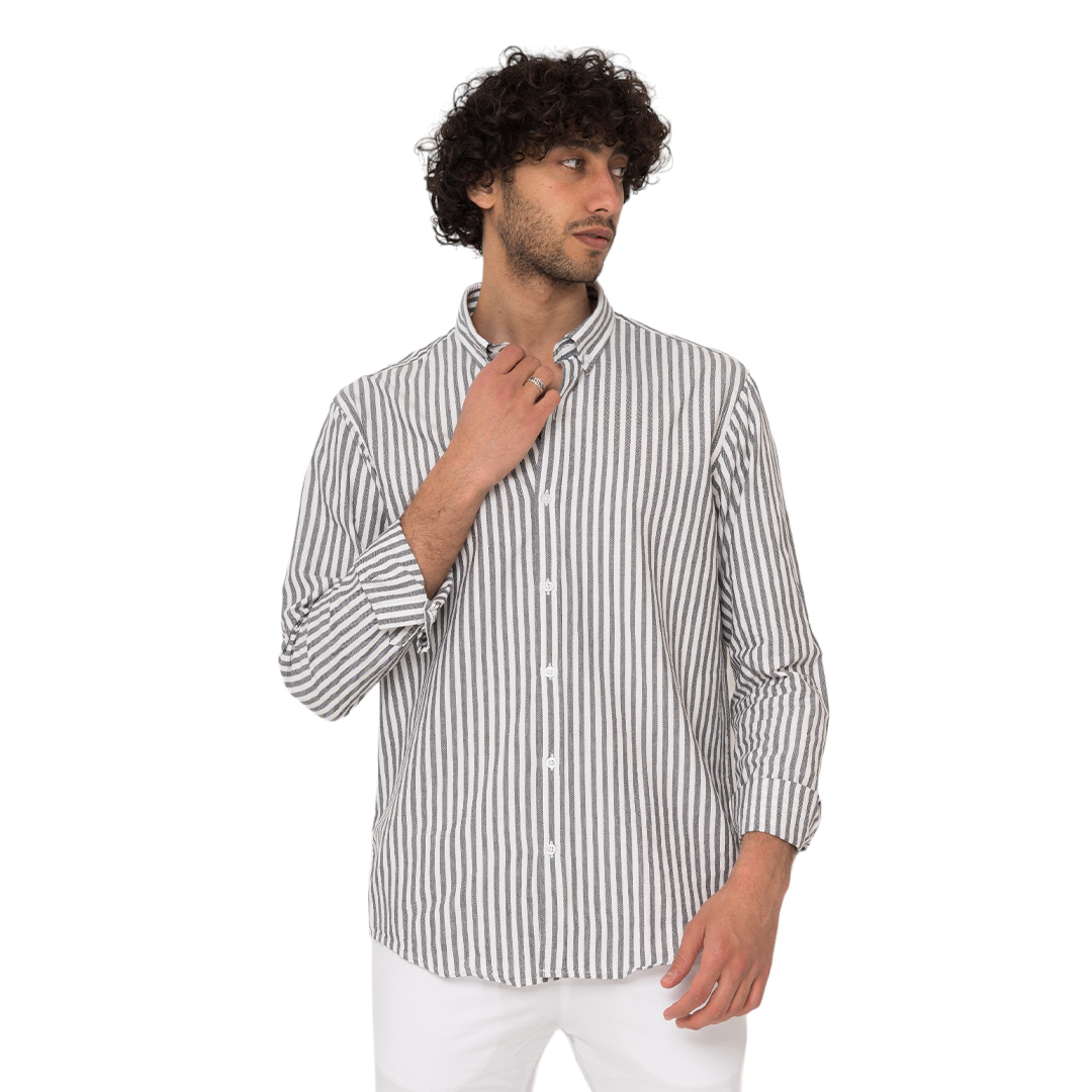 Slim Fit Striped Oxford Shirt